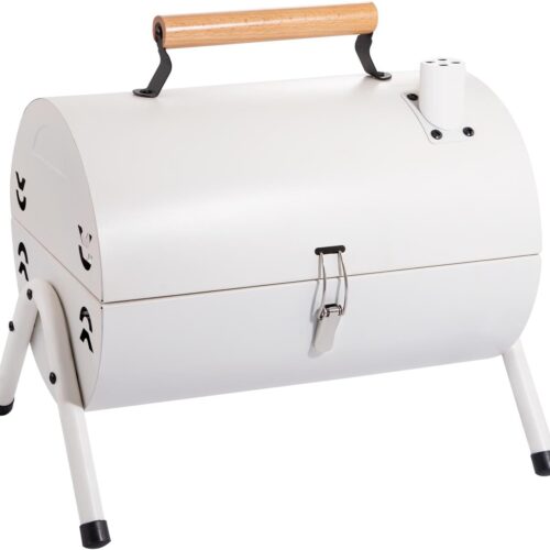Tabletop Charcoal Grill,BBQ Grill,Portable Charcoal Grill,Small Folding Tabletop Grill for Outdoor Cooking Camping,Picnics,Backyard,Balcony-White,2 Carbon Tank,2 Baking Net,1 Baking Pan