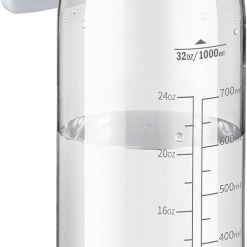 32oz Clear Water Bottle - BPA-Free Tritan Plastic, Fast Flow Spout Lid, Wide Mouth & Leakproof Design Hiking Water Bottle Suitable for Travel, Outdoors, Gym, Travel, Home, School(Clear)