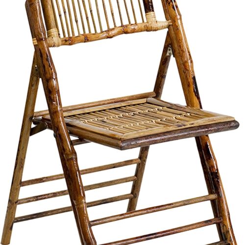 Folding Bohemian Bamboo Chairs with Curved Backs, Modern Bamboo Folding Dining Chairs, 300 lb. Static Weight Capacity, Set of 4